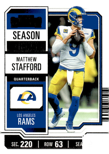 2023 Panini Contenders #62 Matthew Stafford Game Ticket Red NFL Los Angeles Rams