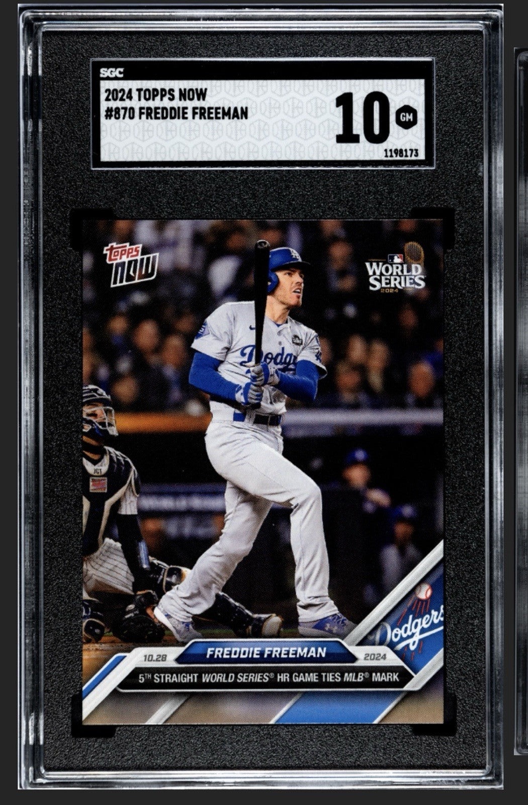 Freddie Freeman LA Dodgers 2024 MLB Topps NOW 5th Straight Game W/HR 870 SGC 10*