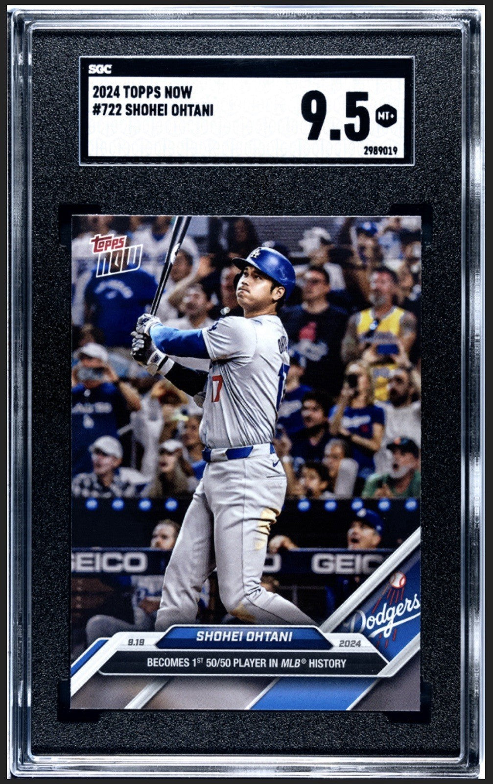 2024 Topps Now SHOHEI OHTANI #722 1st 50/50 Player In History LA Dodgers SGC 9.5