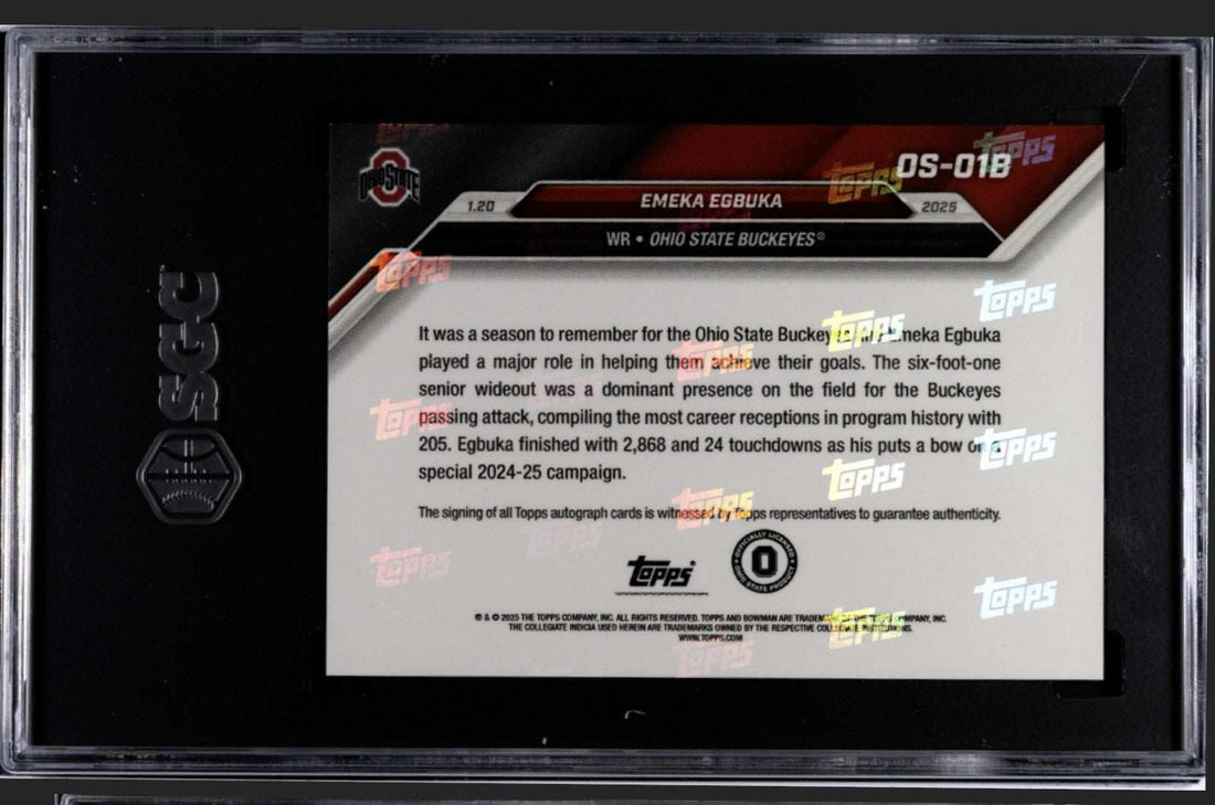2024 Bowman U Emeka Egbuka Ohio State Buckeyes rare graded football card