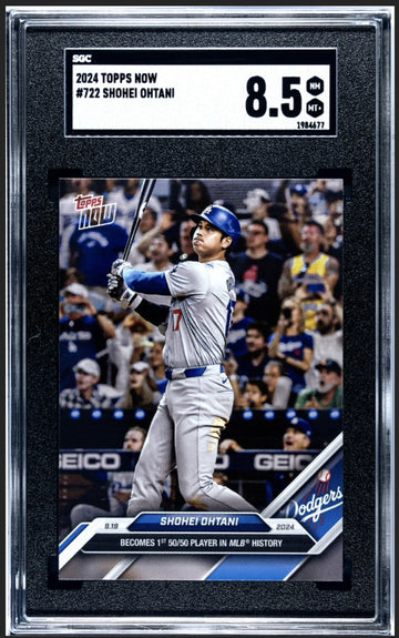 2024 Topps Now SHOHEI OHTANI #722 1st 50/50 Player In History LA Dodgers SGC 8.5
