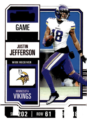 2023 Panini Contenders #67 - Justin Jefferson Season Ticket Retail - NFL Vikings