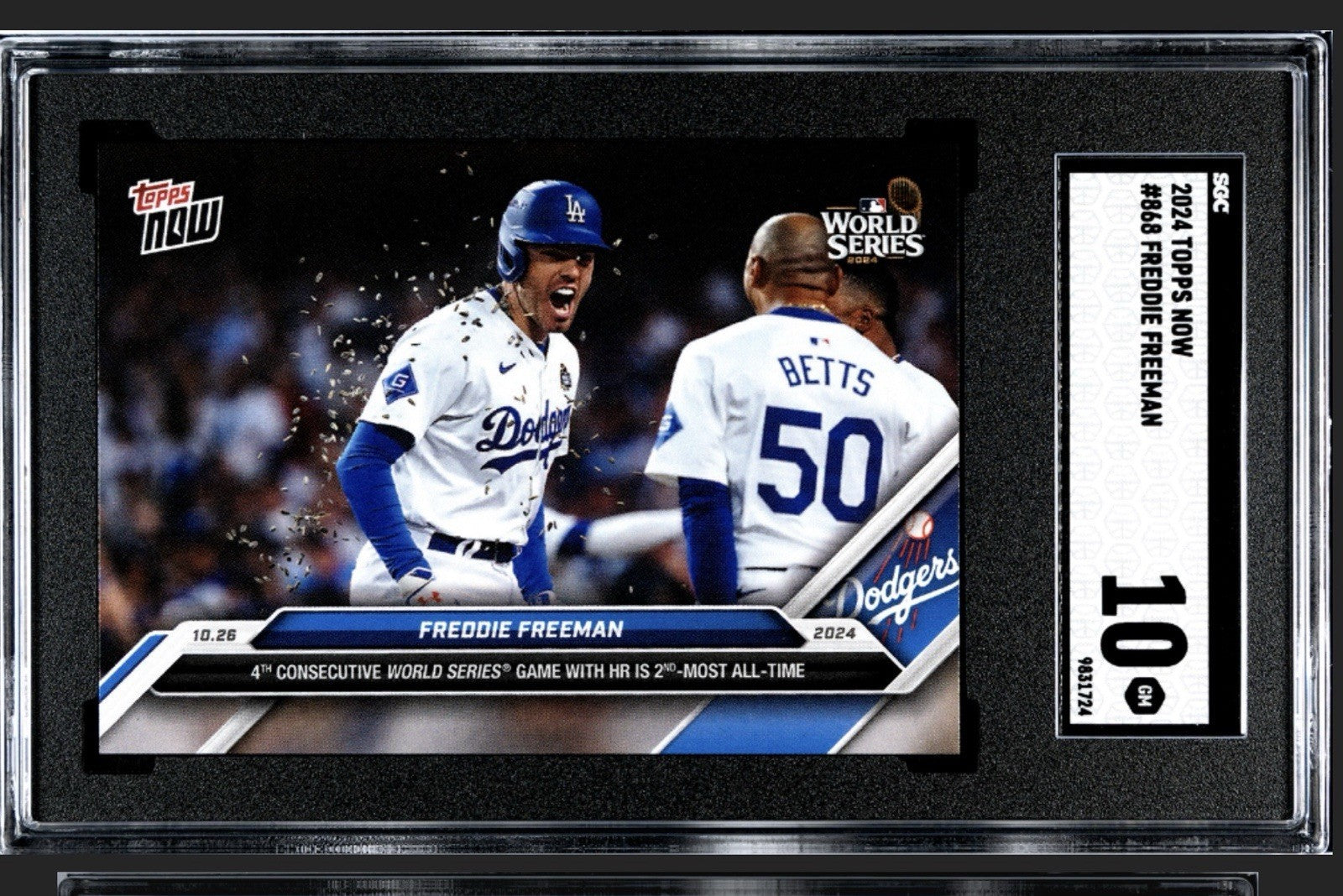 2 STARS! Freddie Freeman/Betts World Series HRs 2024 MLB Topps NOW #868 SGC 9.5*