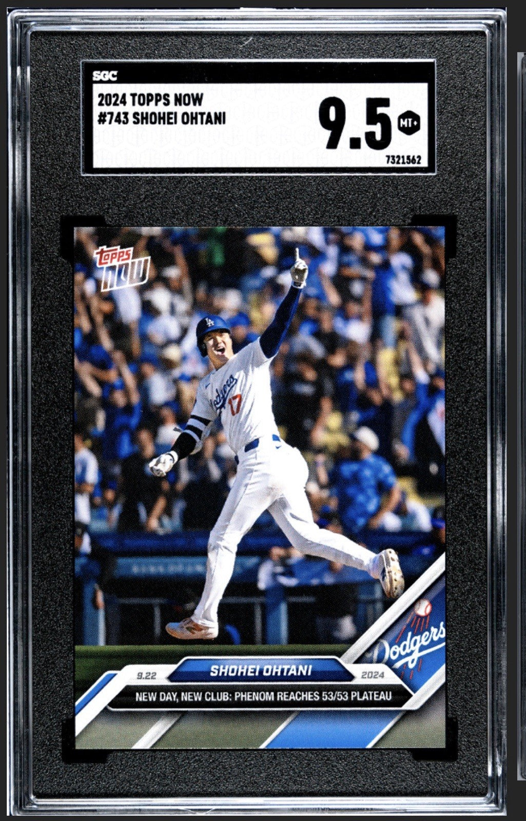 2024 Topps Now SHOHEI OHTANI #743 - History! 53/53 Los Angeles DODGERS  SGC 9.5*