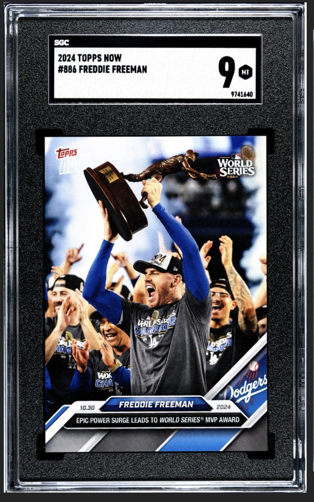 MVP AWARD! Freddie Freeman - 2024 MLB Topps NOW #886 Dodgers World Series SGC 9*