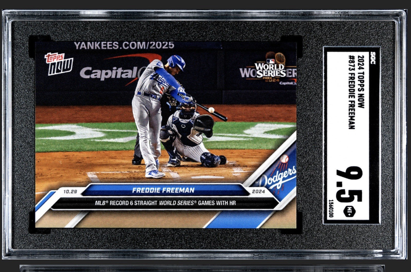 MLB RECORD Freddie Freeman 2024 MLB Topps NOW 6th Straight Game W/HR 873 SGC 9.5