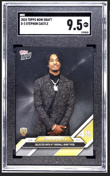 Stephon Castle 2024 Topps Now NBA Draft Night Rookie Card SGC 9.5 San Antonio Spurs basketball collectible