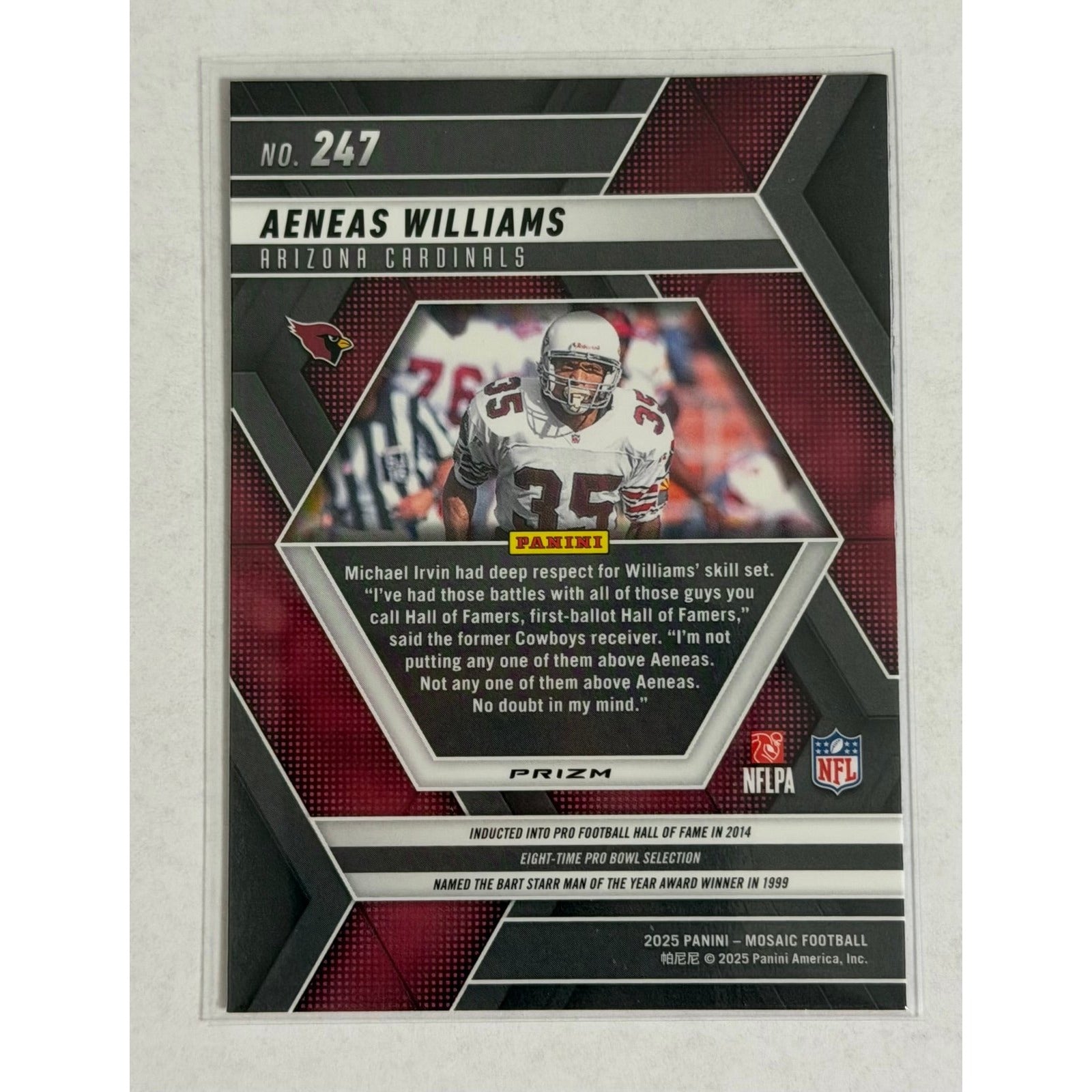 Aeneas Williams 2025 Panini Mosaic Pink Aeneas Williams 2025 Panini Mosaic Pink Mosaic Prizm 247 Arizona Cardinals HOF