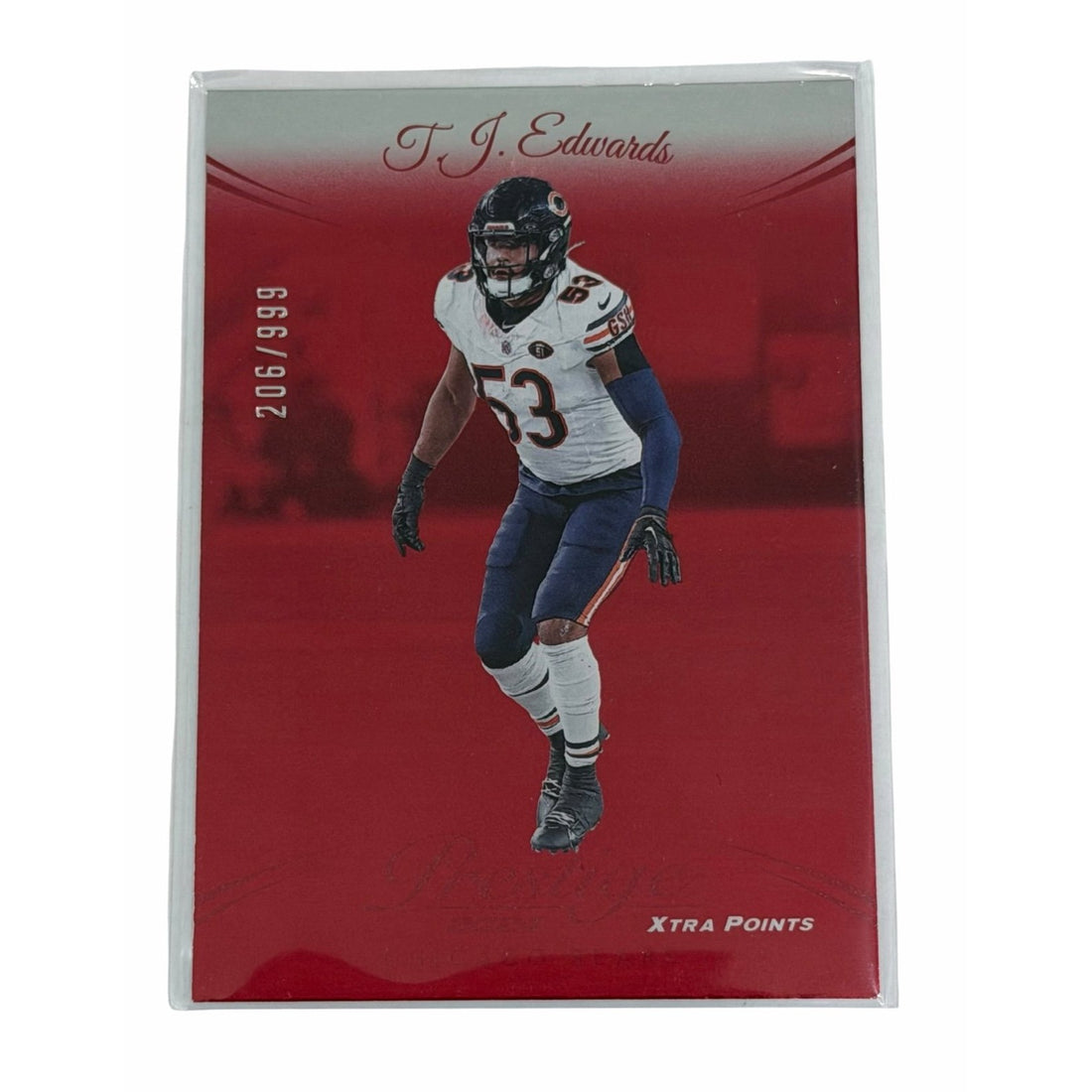 T.J. Edwards Panini T.J. Edwards 2024 Panini Prestige Xtra Points Red /999 NFL Chicago Bears 53