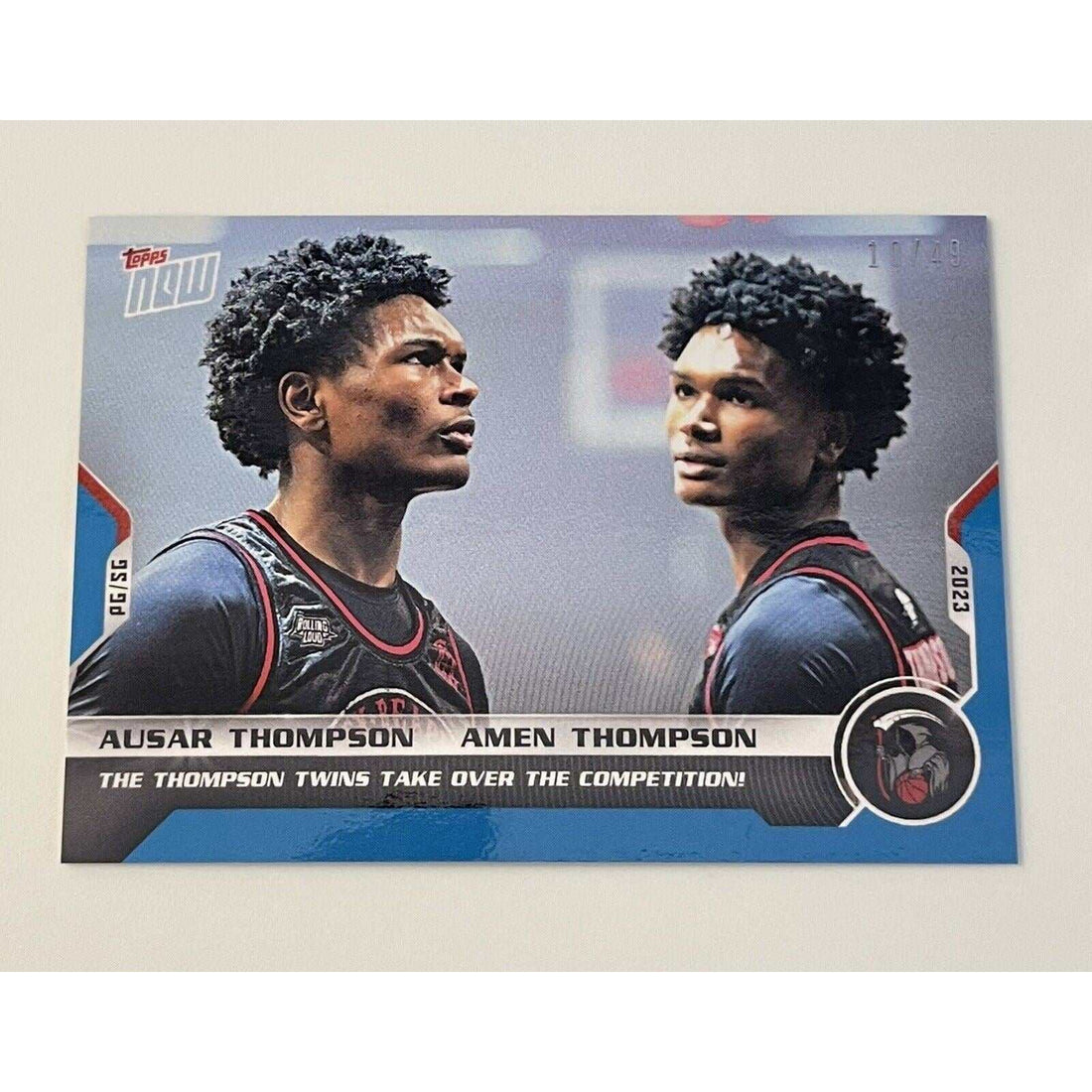 Amen Thompson rookie card 2023 Topps Now OTE Thompson Twins basketball collectible