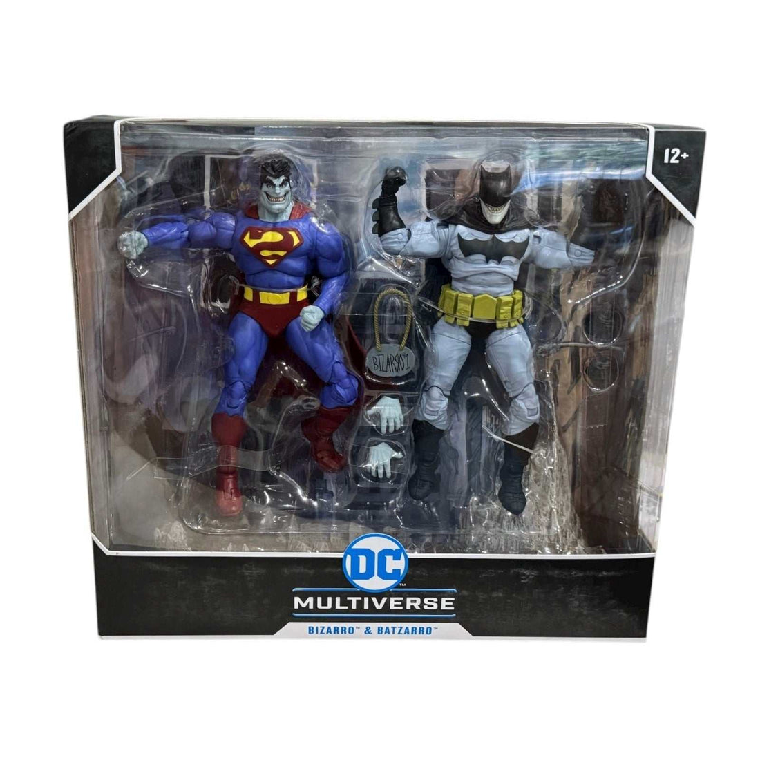 McFarlane DC Multiverse Bizarro and Batzarro 7-inch action figure 2-pack in factory-sealed packaging