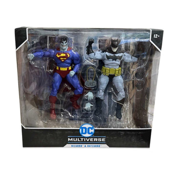McFarlane DC Multiverse Bizarro and Batzarro 7-inch action figure 2-pack in factory-sealed packaging