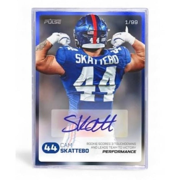 2025 Pulse Cam Skattebo Rookie Auto Performance Green Parallel numbered card