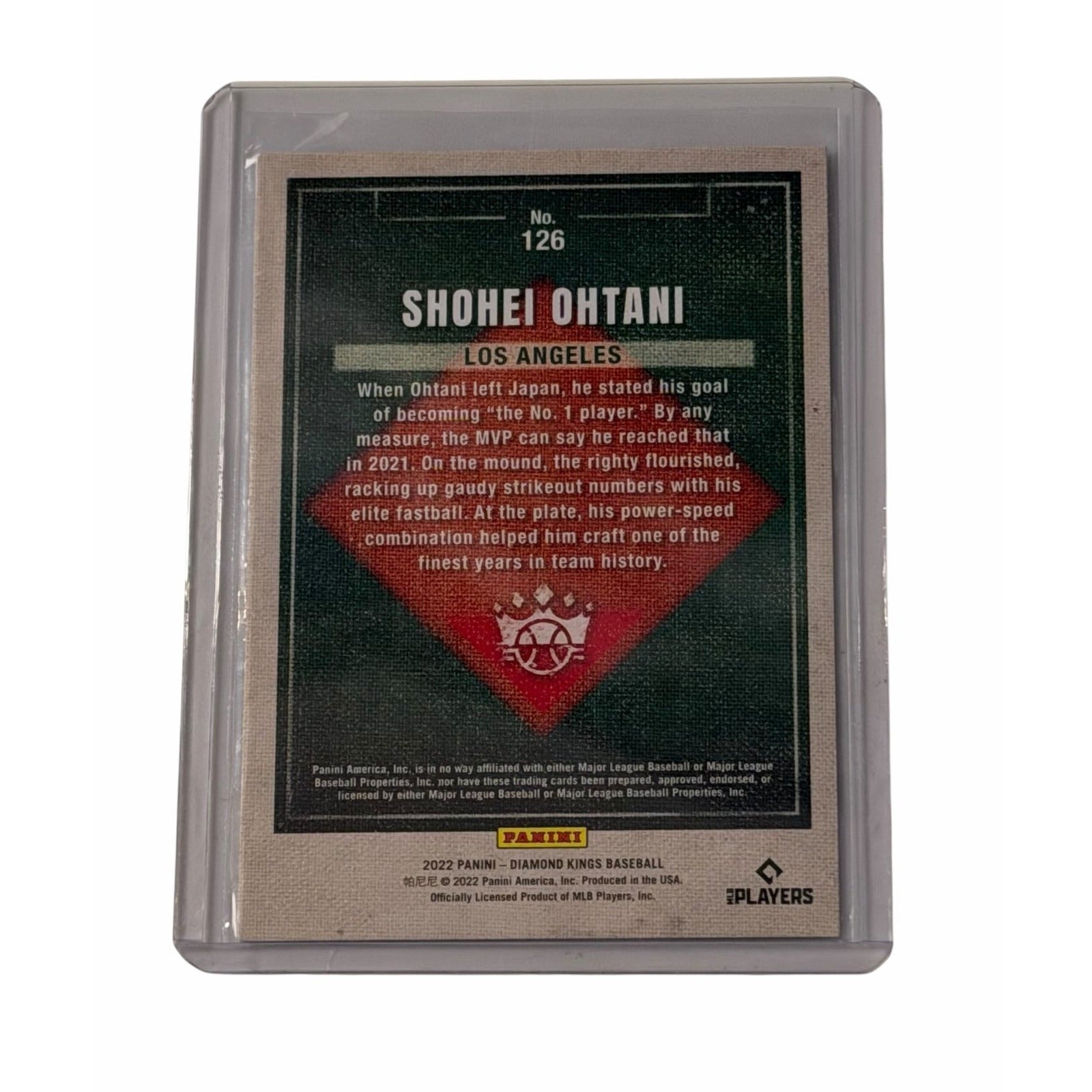 Shohei Ohtani Panini Shohei Ohtani 2022 Panini Diamond Kings 126 Los Angeles MLB Angels