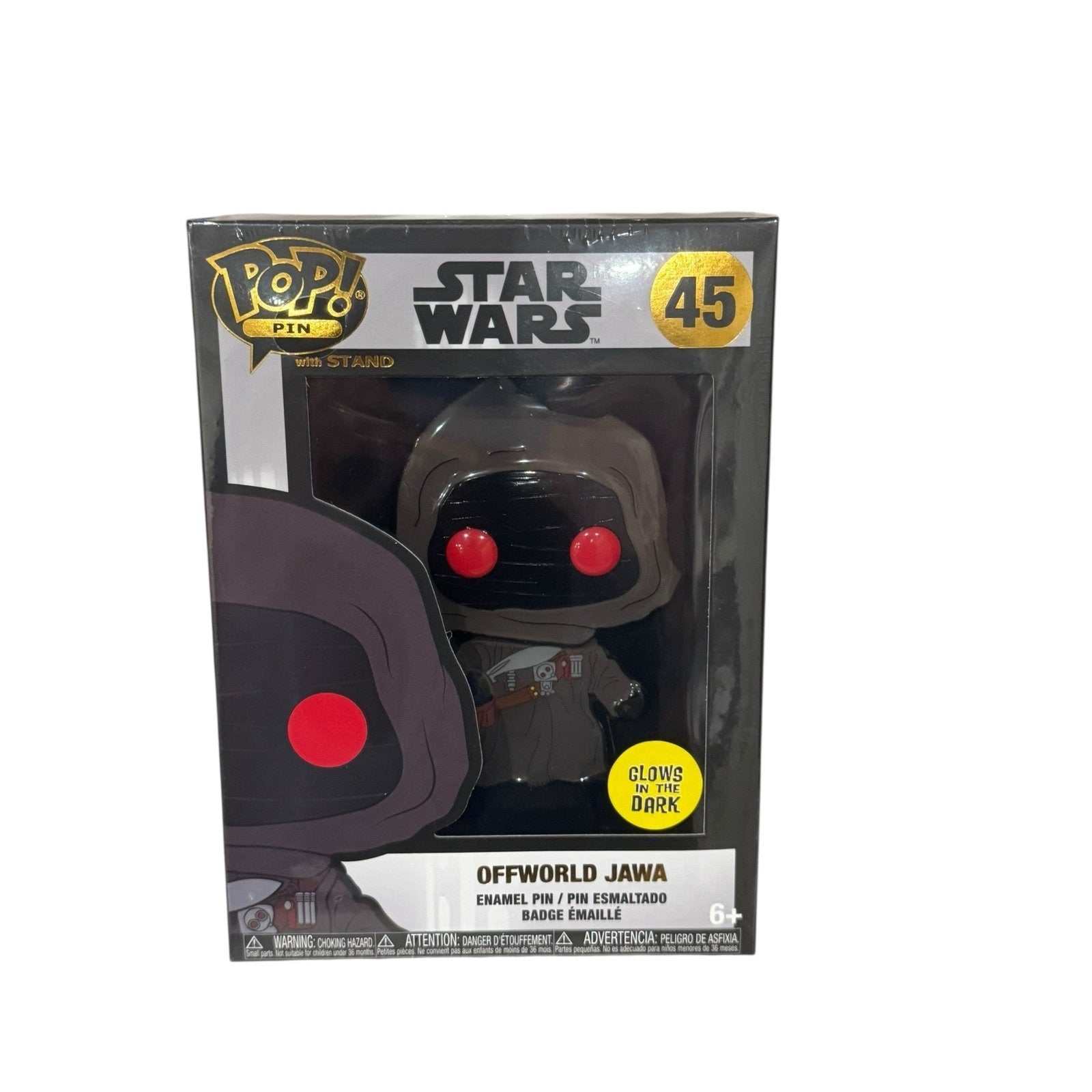 Funko Pop Pin Star Wars Offworld Jawa 45 glow in the dark enamel collectible in packaging