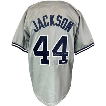 Reggie Jackson signed gray New York Yankees #44 jersey with JSA authentication
