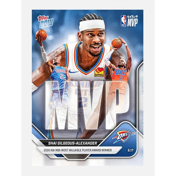 LIMITED PR Shai Gilgeous-Alexander 2025-26 NBA Topps NOW® Card MVPA 2X MVP OKC