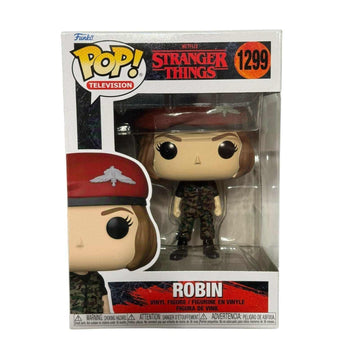 Robin Funko Pop 1299 Stranger Things figure in camo outfit in box