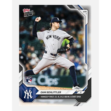 Cam Schlittler RC 2026 MLB Topps NOW #41 NY Yankees Super Limited PR 3,627