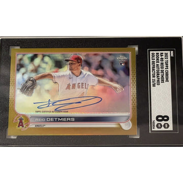 2022 Topps Chrome 16/50* - Reid Detmers*  Auto GOLD* Wave Refractor #RA-RD SGC 8