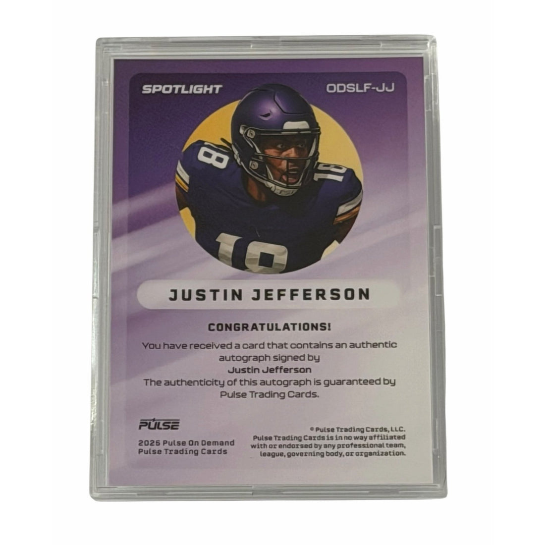 02/40 Justin Jefferson 2025 Pulse Spotlight Auto NFL Minnesota Vikings SSP