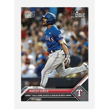 World Series 2023 Marcus Semien Texas Rangers game winning home run Topps NOW card