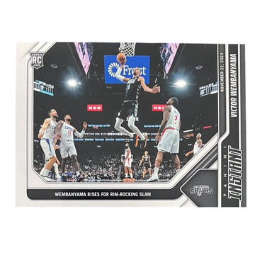 5530 Printed Victor Wembanyama RC 2023-24 Panini Instant #98 Rim-Rocking Slam