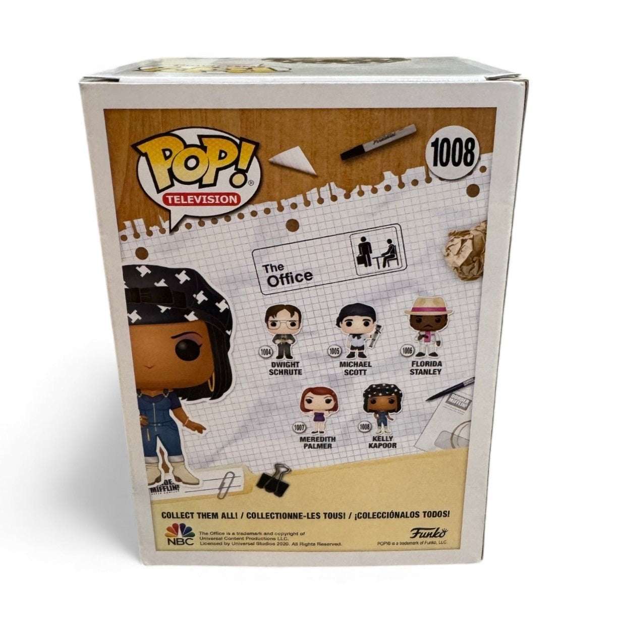 Kelly Kapoor Funko Pop vinyl figure #1008 from The Office TV series in original box with minor shelf wear
