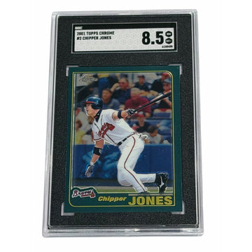 Chipper Jones 2001 Topps Chrome #2 SGC 8.5 MLB Atlanta Braves Hall of Fame Card