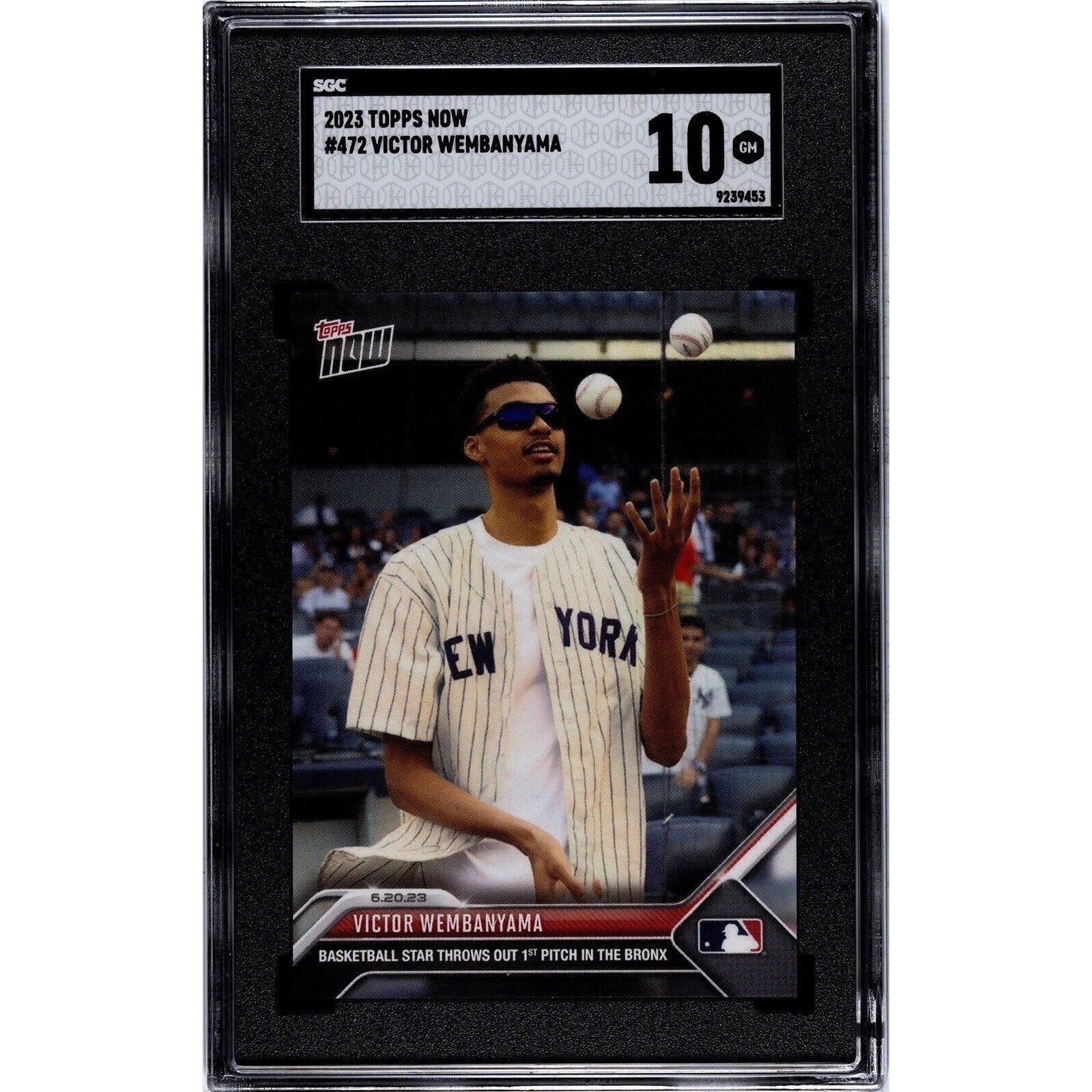 2023 Topps Now Victor Wembanyama RC Rookie #472 First Pitch SGC 10 GEM NBA Spurs