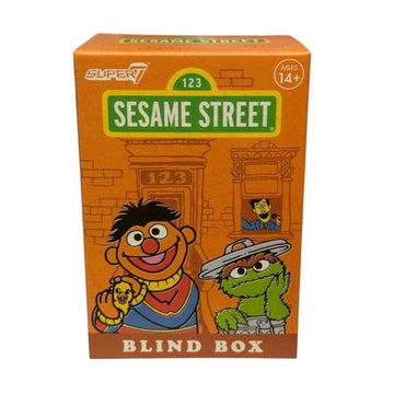 Super7 Sesame Street blind box mini figure collectible with Ernie and Oscar the Grouch on packaging