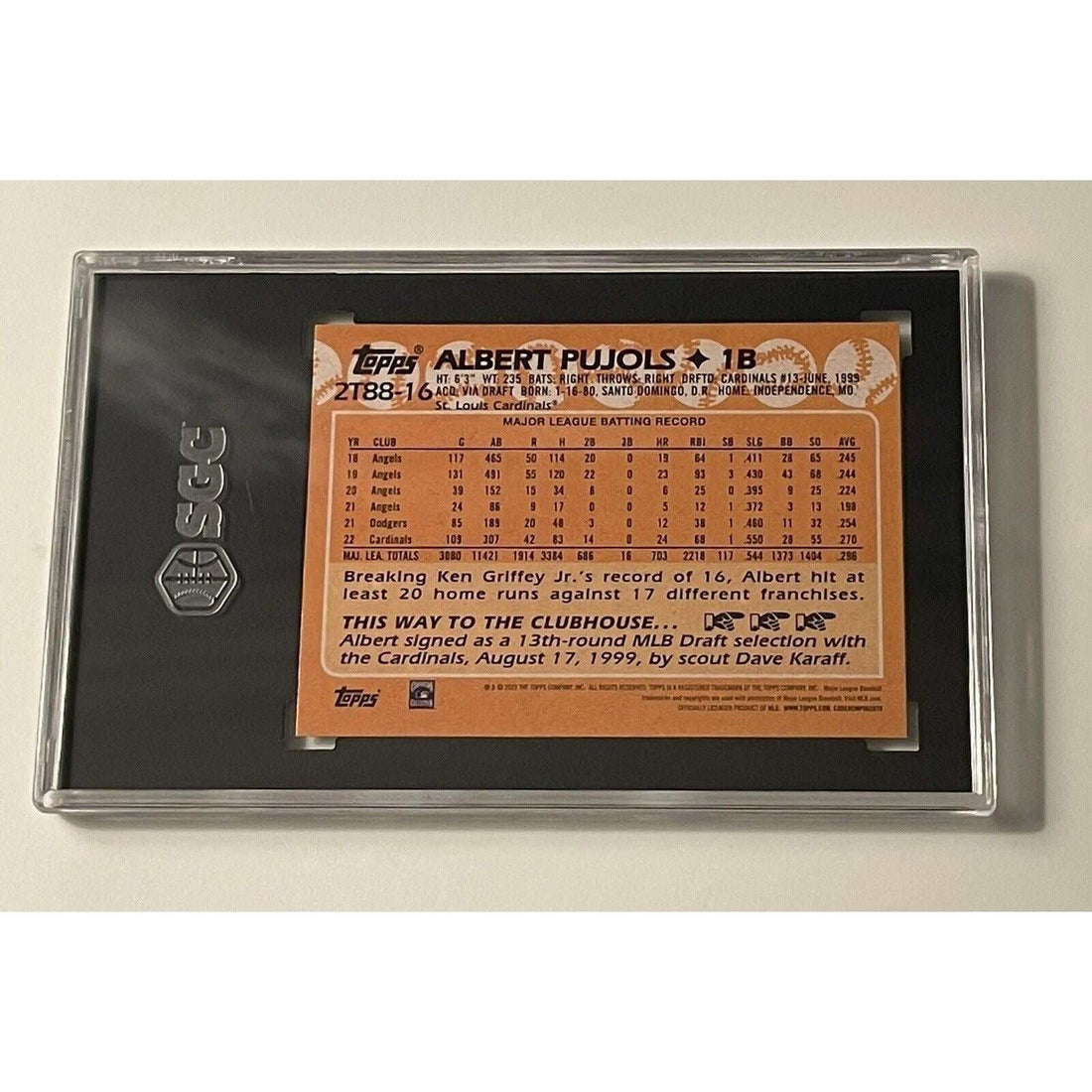 2023 Topps Series 2 Albert Pujols 1988 design Cardinals baseball card PSA 9 in protective case