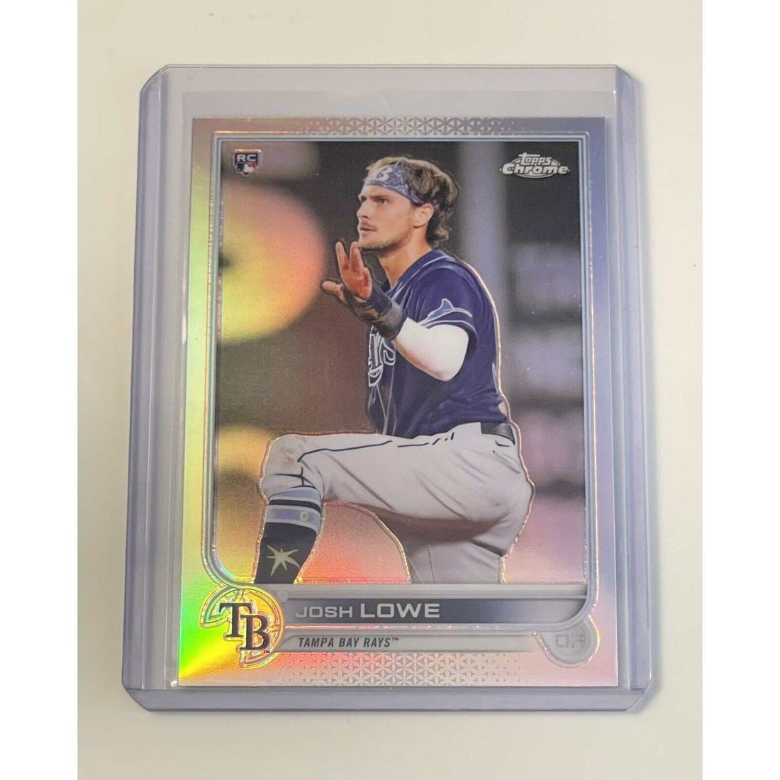 2022 Topps Chrome Josh Lowe rookie refractor baseball card #83 Tampa Bay Rays