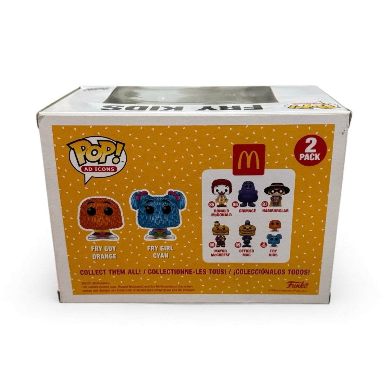 Funko Pop Fry Kids 2-Pack McDonald's Fry Guy Orange and Fry Girl Cyan collectible box