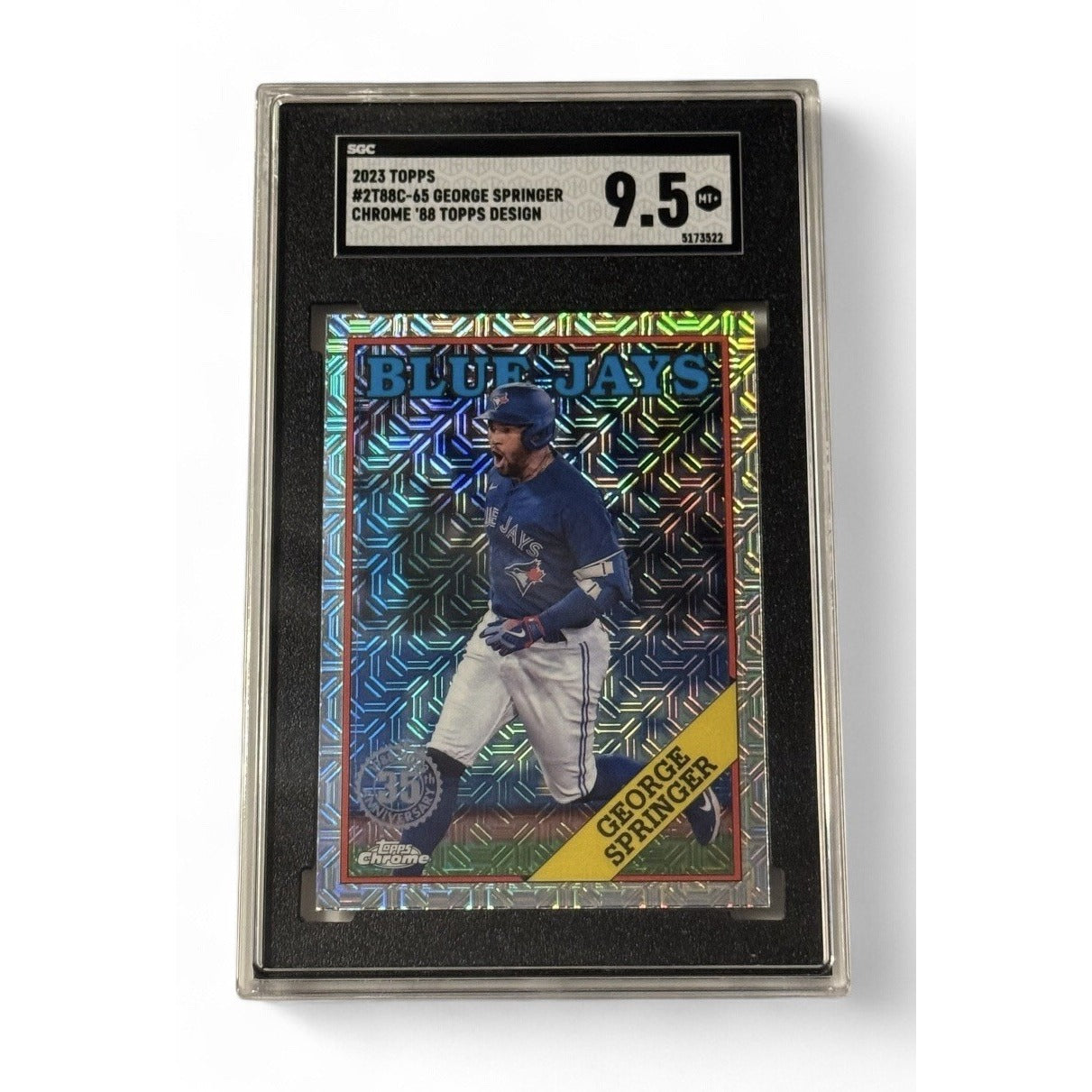2023 Topps George Springer, Blue Jays Silver Pack Chrome Mojo 2T88C-65 - SGC 9.5