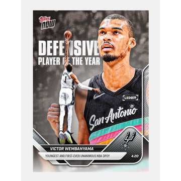 Limited PR Victor Wembanyama DPOY 2026 NBA Topps NOW Card #DPOY Spurs