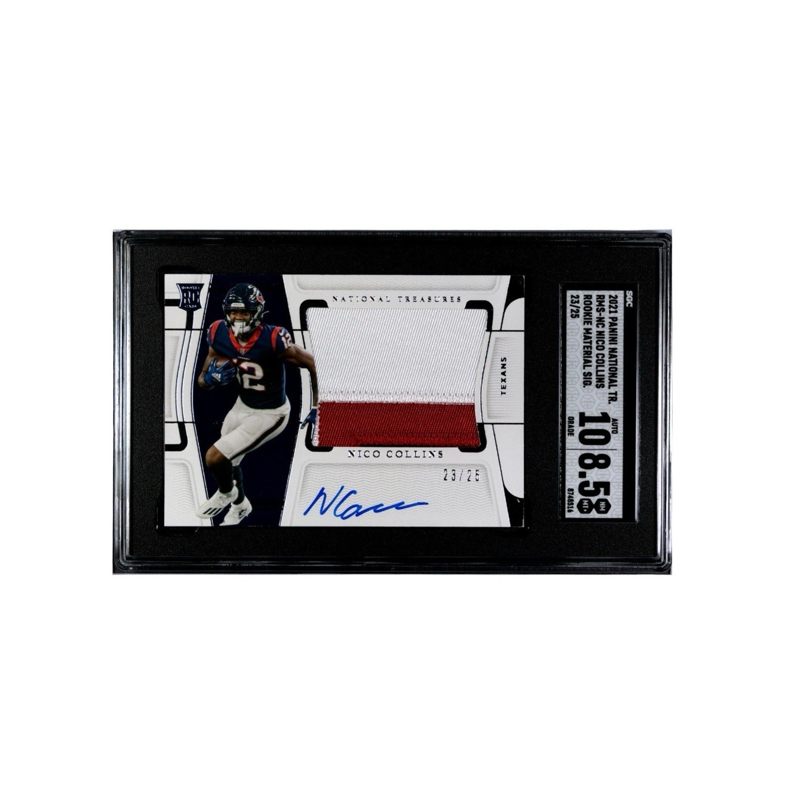 23/25 Nico Collins RC* Signed 2021 Panini National RMS-NC NFL Texans SGC 8.5/10