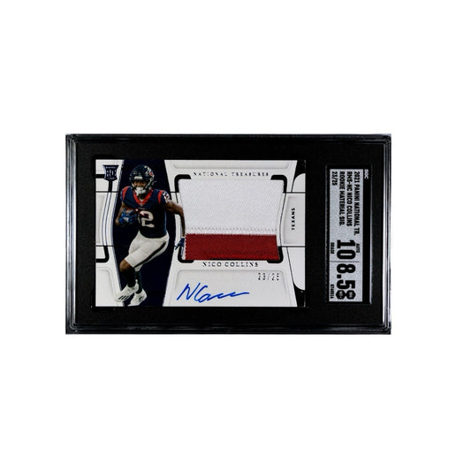 23/25 Nico Collins RC* Signed 2021 Panini National RMS-NC NFL Texans SGC 8.5/10