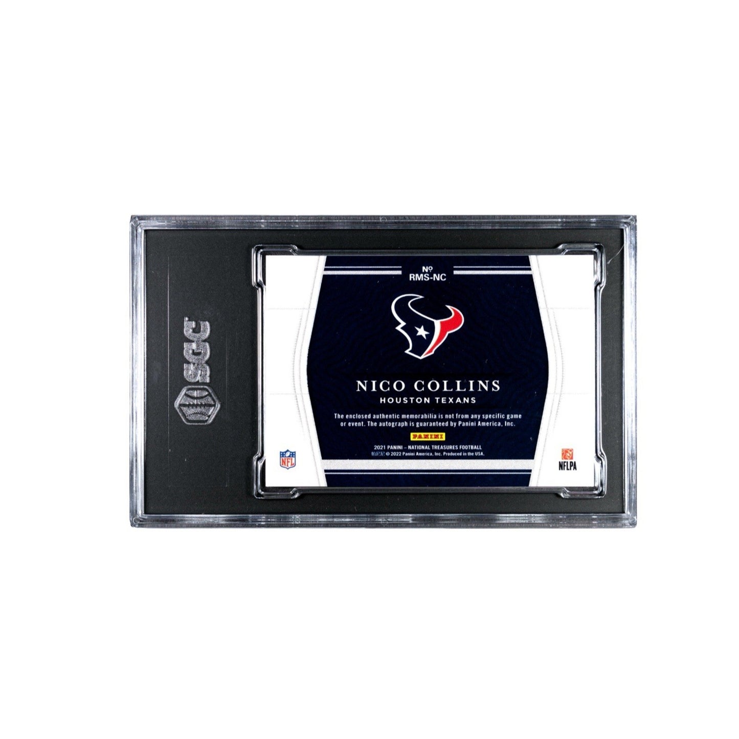 23/25 Nico Collins RC* Signed 2021 Panini National RMS-NC NFL Texans SGC 8.5/10