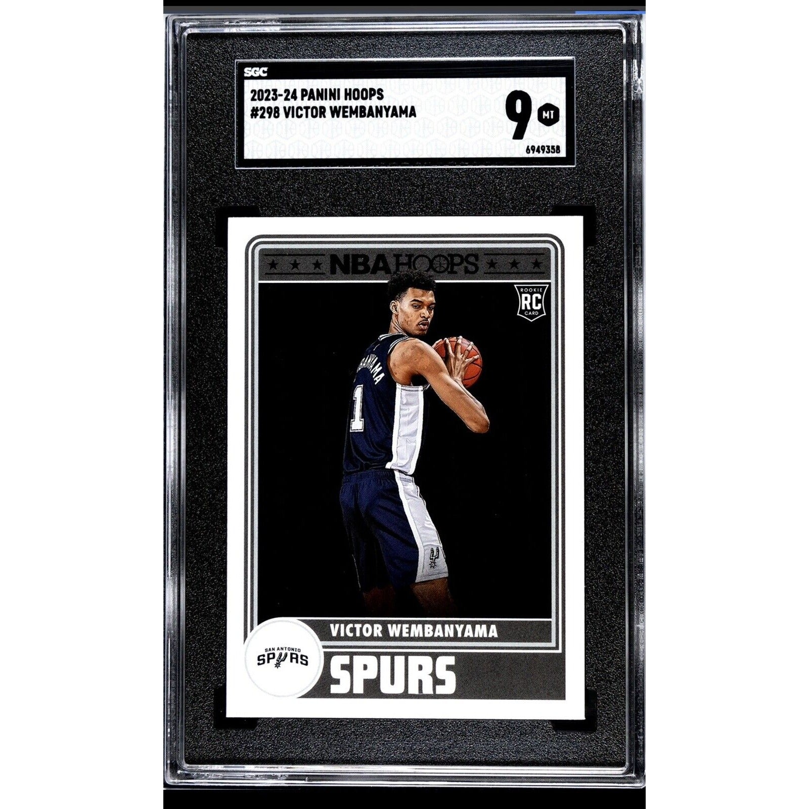 Victor Wembanyama RC* 2023 Panini NBA Hoops - NBA Spurs Rookie Card #298 - SGC 9