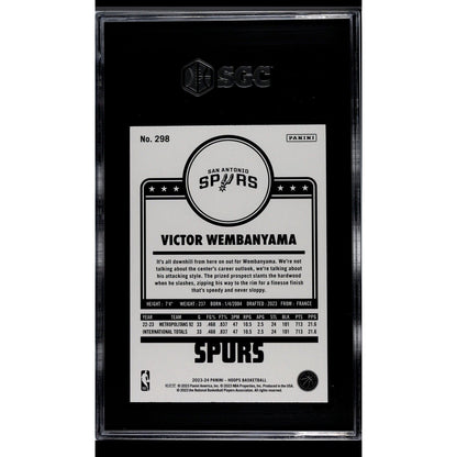 Victor Wembanyama RC* 2023 Panini NBA Hoops - NBA Spurs Rookie Card #298 - SGC 9